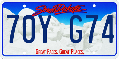 SD license plate 70YG74