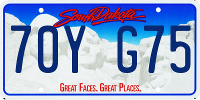 SD license plate 70YG75