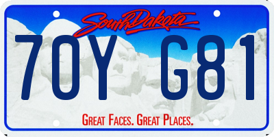 SD license plate 70YG81
