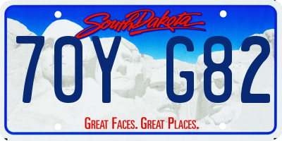 SD license plate 70YG82
