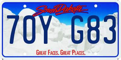 SD license plate 70YG83