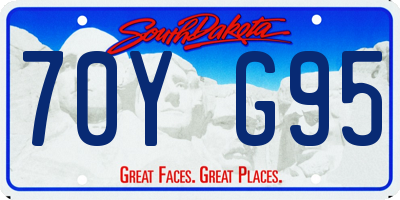 SD license plate 70YG95