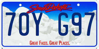 SD license plate 70YG97