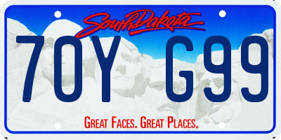 SD license plate 70YG99