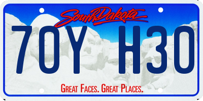 SD license plate 70YH30