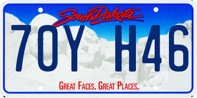 SD license plate 70YH46