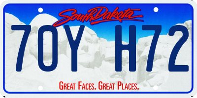 SD license plate 70YH72