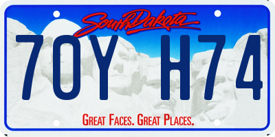 SD license plate 70YH74
