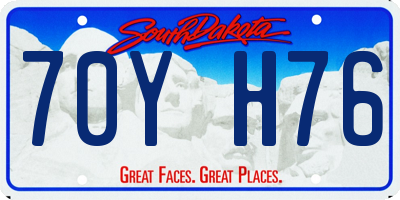 SD license plate 70YH76