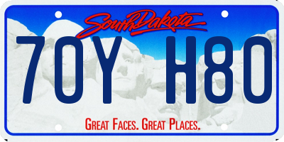 SD license plate 70YH80