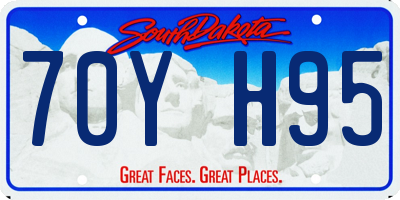SD license plate 70YH95