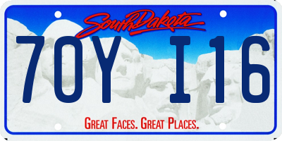 SD license plate 70YI16