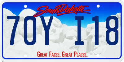 SD license plate 70YI18