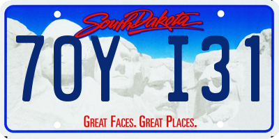 SD license plate 70YI31