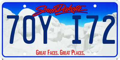 SD license plate 70YI72