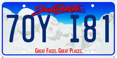 SD license plate 70YI81