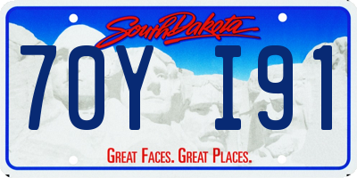 SD license plate 70YI91