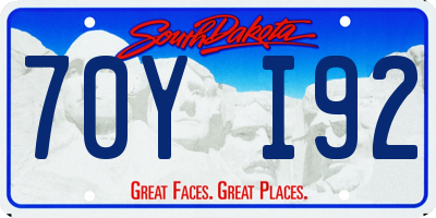 SD license plate 70YI92