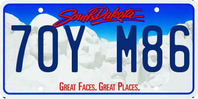 SD license plate 70YM86