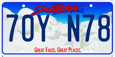 SD license plate 70YN78