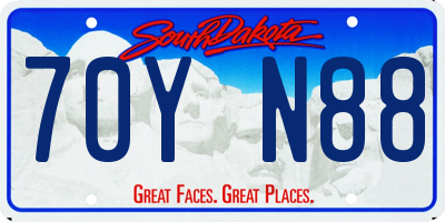 SD license plate 70YN88