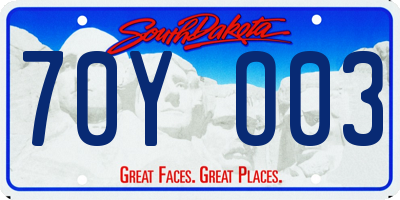 SD license plate 70YO03