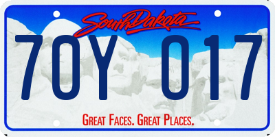 SD license plate 70YO17