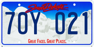 SD license plate 70YO21