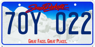 SD license plate 70YO22