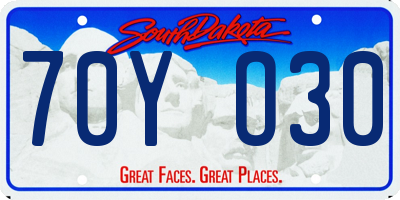 SD license plate 70YO30