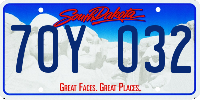 SD license plate 70YO32