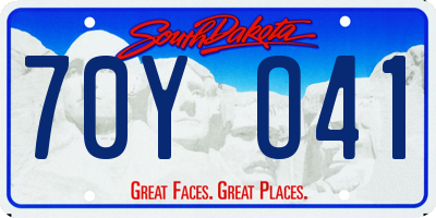 SD license plate 70YO41