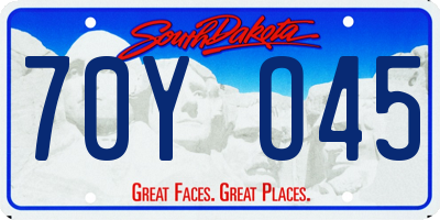 SD license plate 70YO45