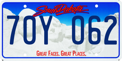 SD license plate 70YO62