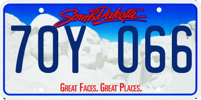 SD license plate 70YO66