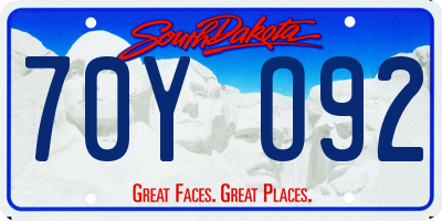 SD license plate 70YO92