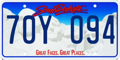 SD license plate 70YO94