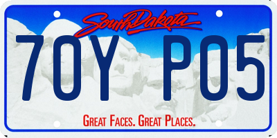 SD license plate 70YP05