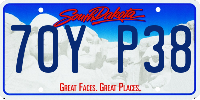 SD license plate 70YP38