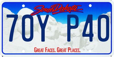 SD license plate 70YP40