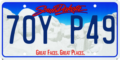 SD license plate 70YP49
