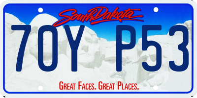 SD license plate 70YP53