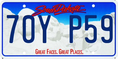 SD license plate 70YP59