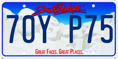 SD license plate 70YP75