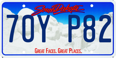 SD license plate 70YP82
