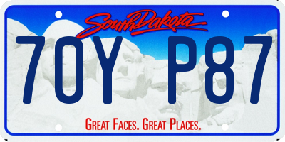 SD license plate 70YP87