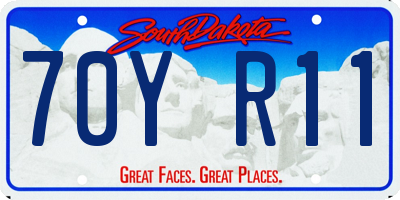 SD license plate 70YR11