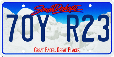 SD license plate 70YR23
