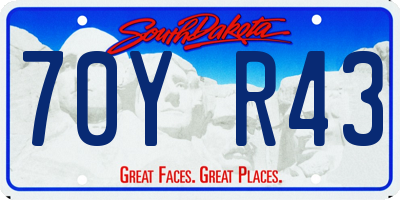 SD license plate 70YR43