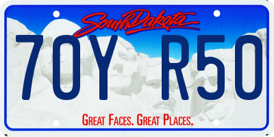 SD license plate 70YR50